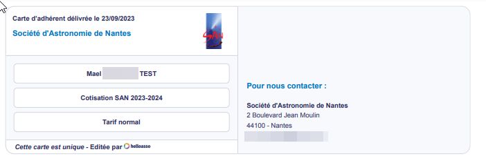 carte adherent